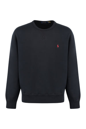 Embroidered logo crew-neck sweatshirt-0